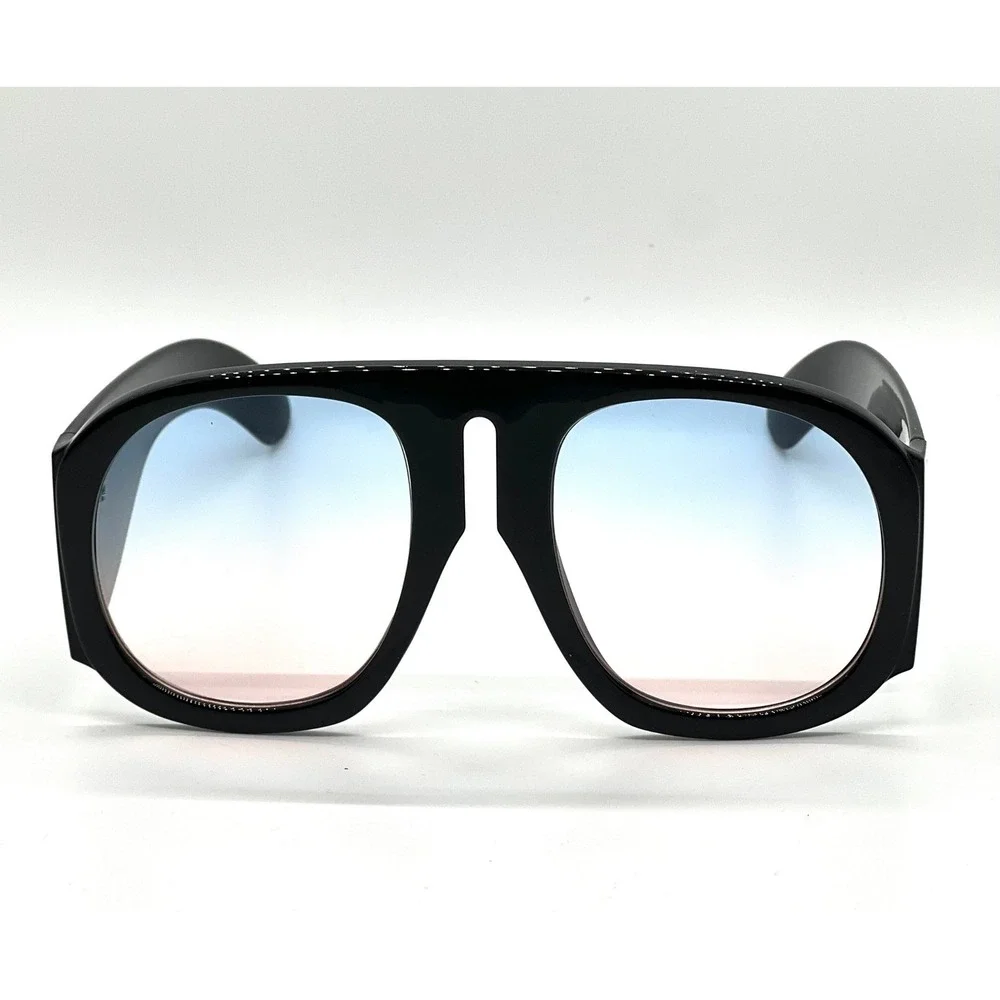 XL Thick Frame Sunglasses Fashion  Gradient‎ Blue Pink Lens Luxury Style Women